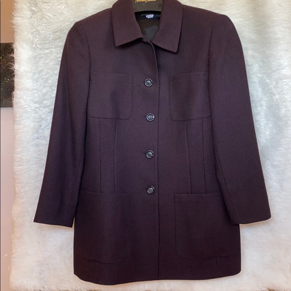 Mint Akris Virgin Wool Jacket